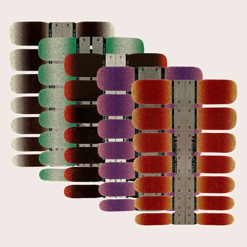 

5sheets Ombre Nail Sticker, Multicolor