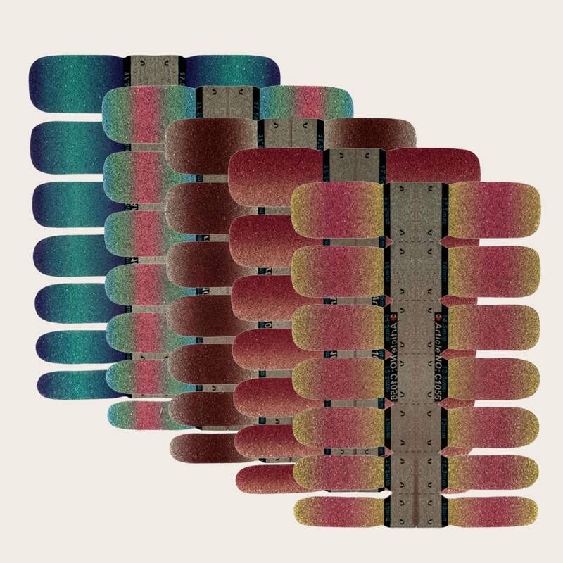 

5sheets Ombre Nail Sticker, Multicolor