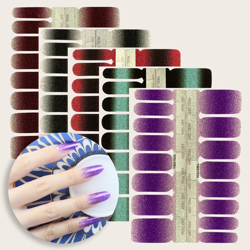

5sheets Ombre Nail Sticker, Multicolor