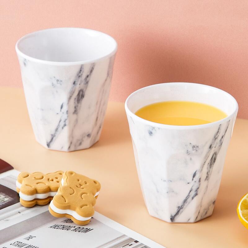 

1pc Marble Pattern Cup, White