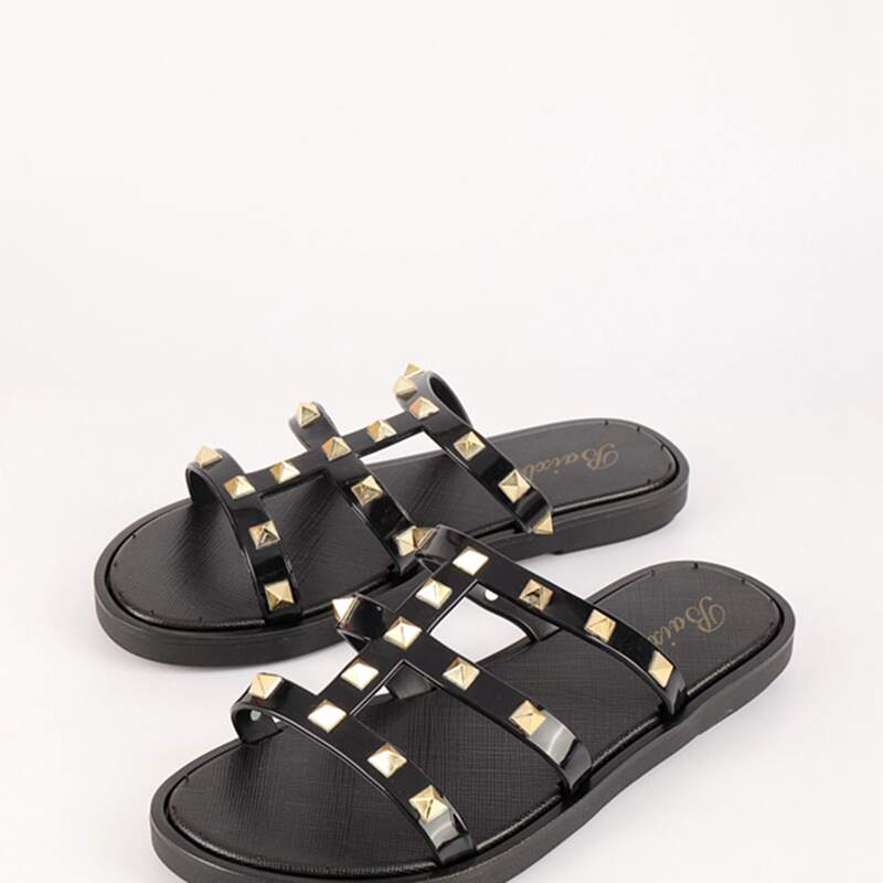 

Spiked Flat Slides, Black