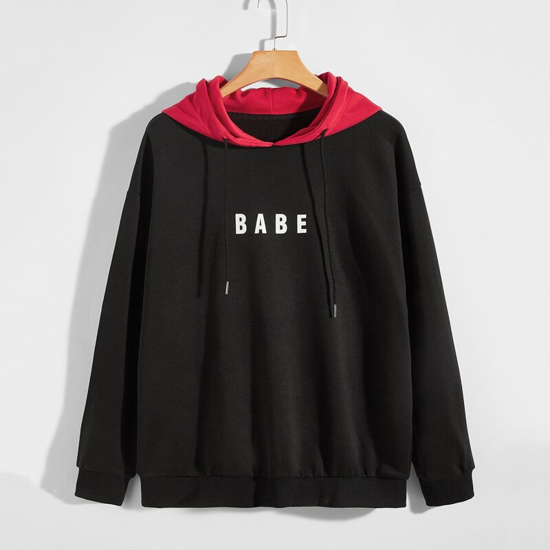 

Guys Letter Graphic Hoodie, Black