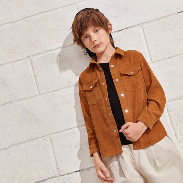 

Boys Flap Pocket Cord Shirt, Ginger