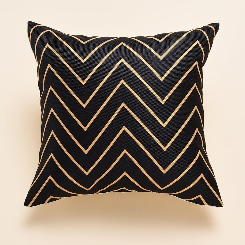 

Halloween Chevron Pattern Cushion Cover Without Filler, Black