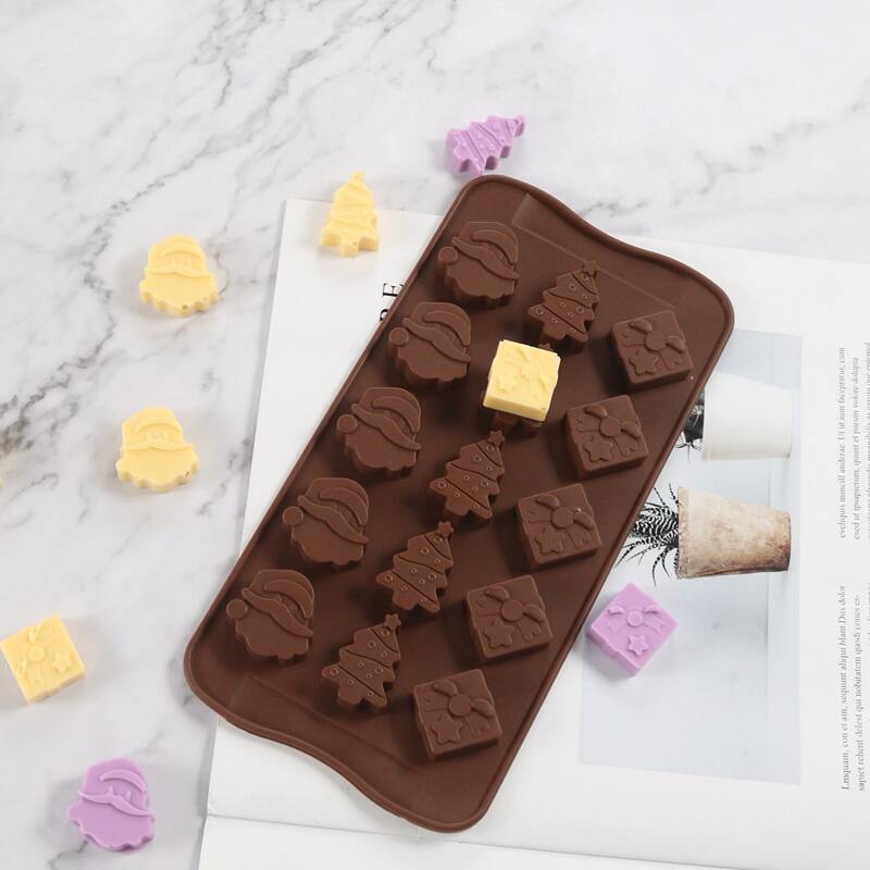 

1pc Christmas Pattern Chocolate Mold, Coffee brown