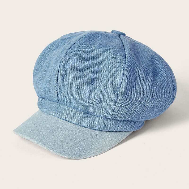 

Solid Baker Boy Hat, Blue
