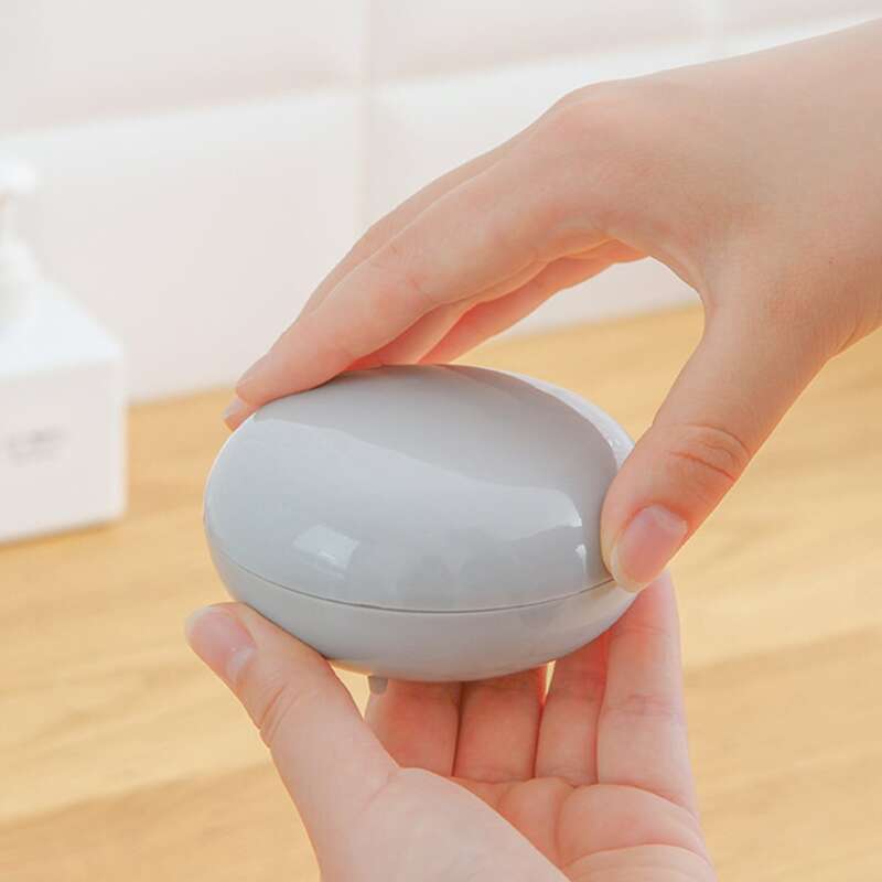 

1pc Round Soap Box, Grey