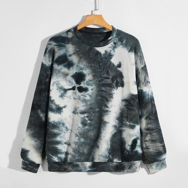 

Men Tie Dye Drop Shoulder Sweatshirt, Multicolor