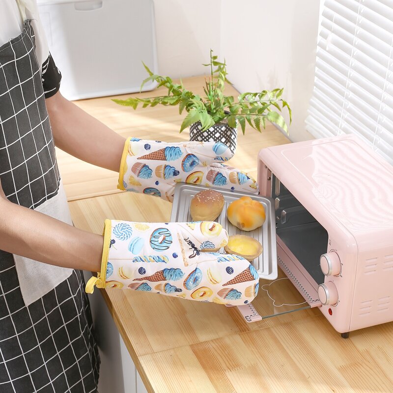 

1pc Donut Print Oven Glove, Multicolor