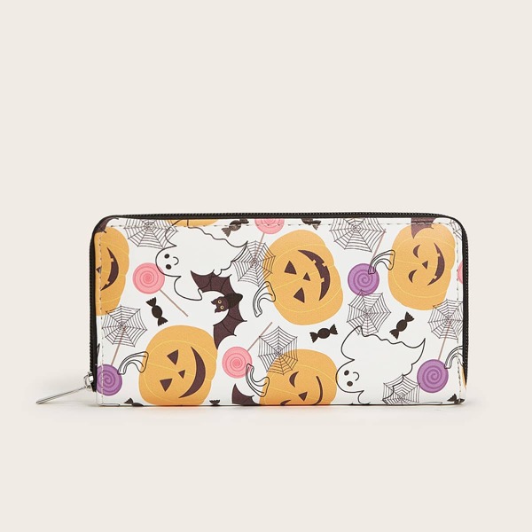 

Halloween Pumpkin Graphic Purse, Multicolor