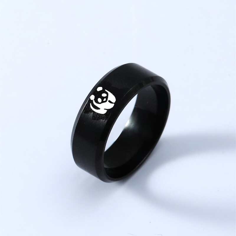 

Guys Panda Design Ring, Black