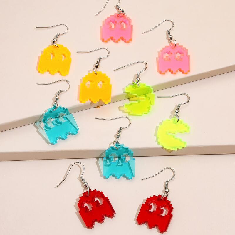 

1pair Geometric Graphic Drop Earrings, Multicolor