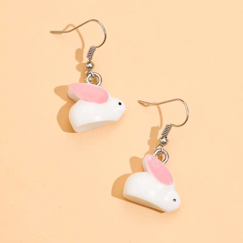 

1pair Rabbit Drop Earrings, White