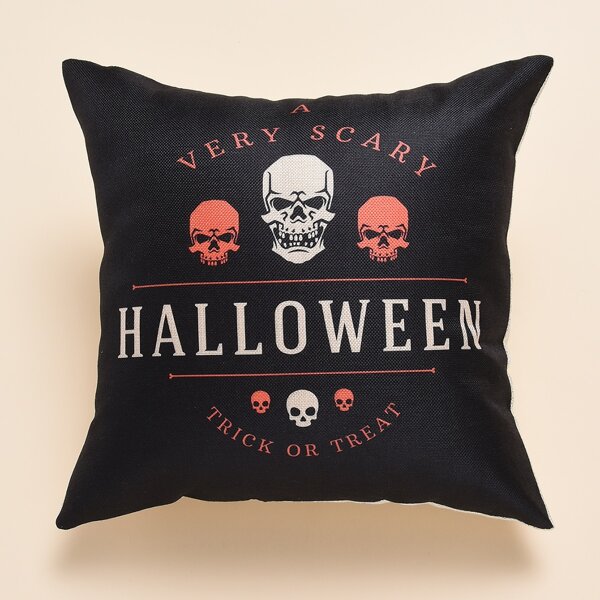 

Halloween Pattern Cushion Cover Without Filler, Black