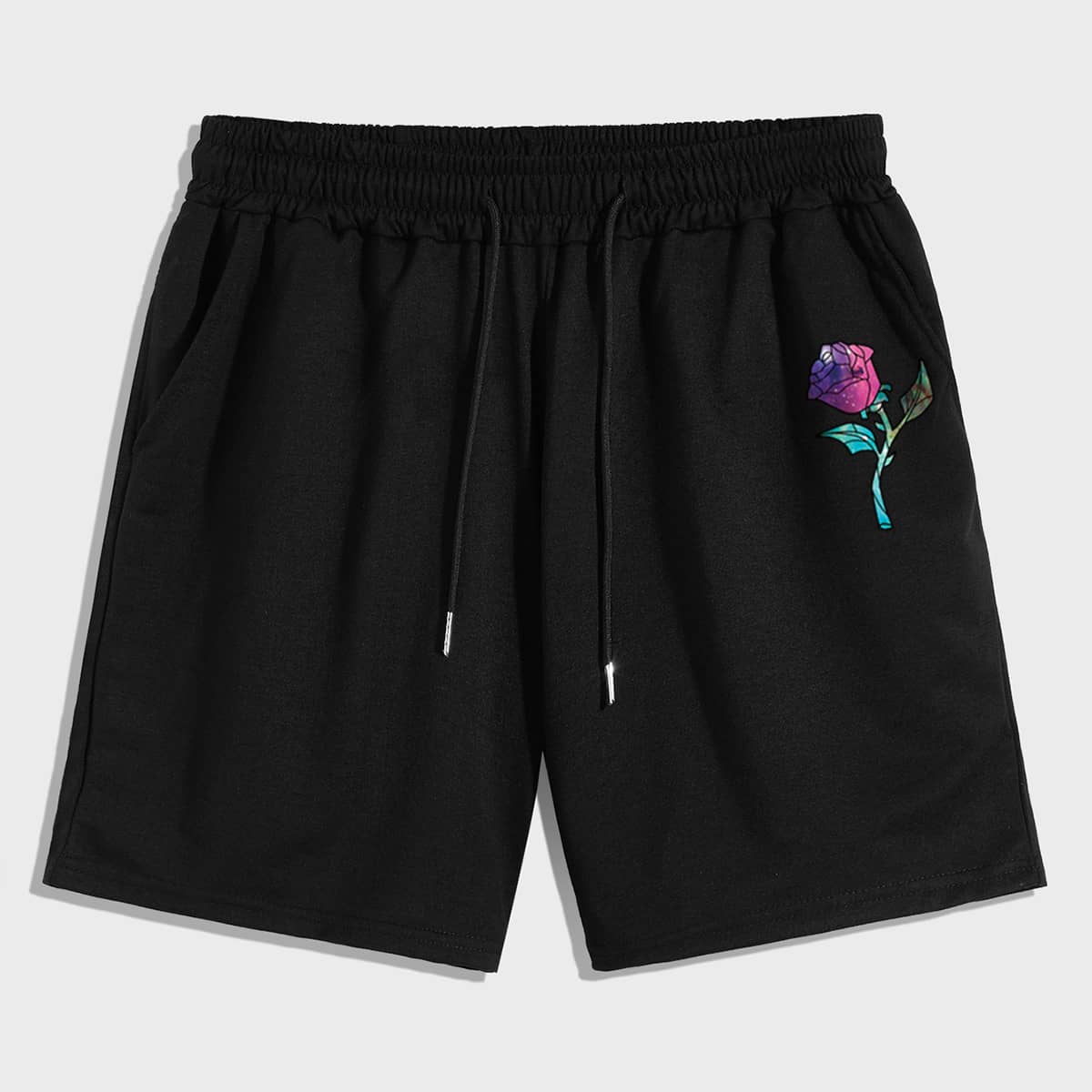 

Guys Rose Graphic Shorts 7'', Black