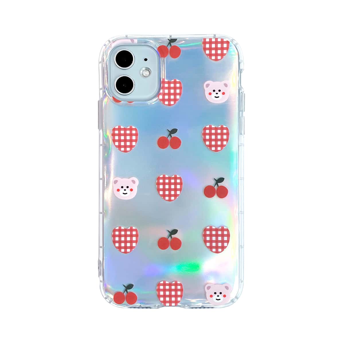 

Bear & Heart Laser iPhone Case, Multicolor