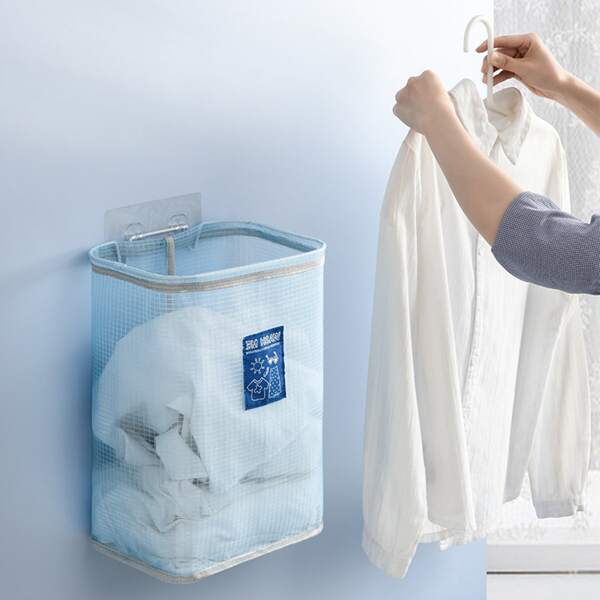 

1pc Clothes Storage Mesh Basket, Blue