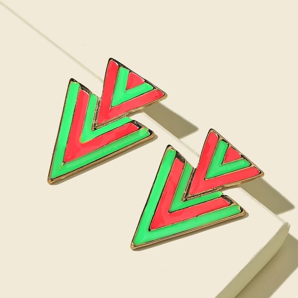 

Christmas Geometric Stud Earrings, Multicolor