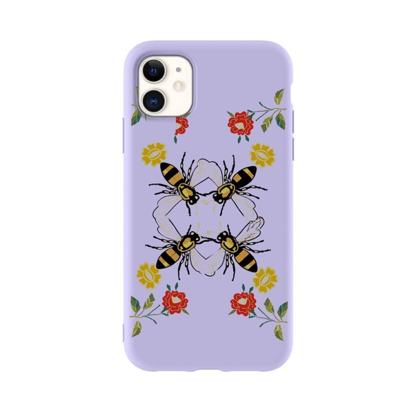 

Чехол для iPhone с пчелой и цветком, Пурпурный