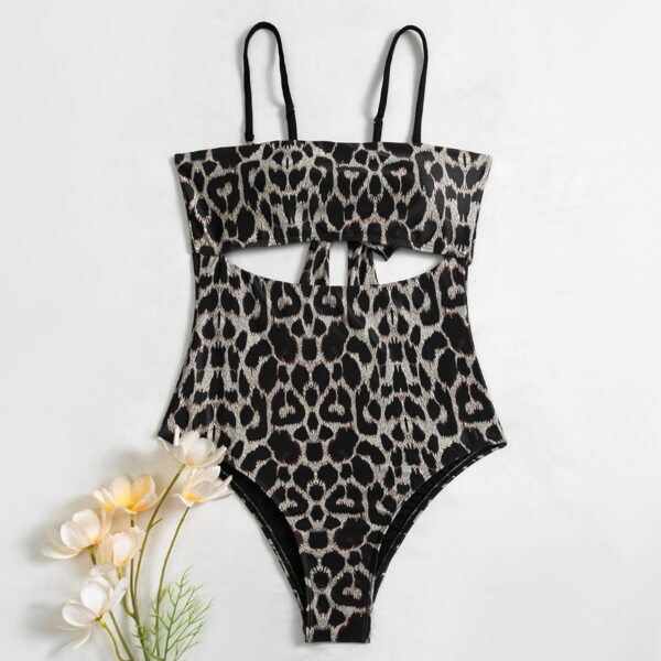 

Allover Graphic Cut-out One Piece Swimsuit, Multicolor