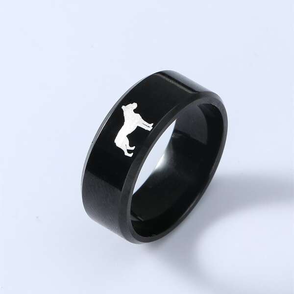 

Men Animal Design Ring, Black