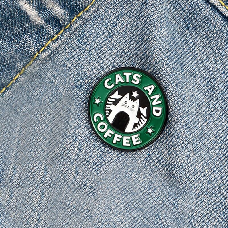 

1pc Round Cat Brooch, Multicolor