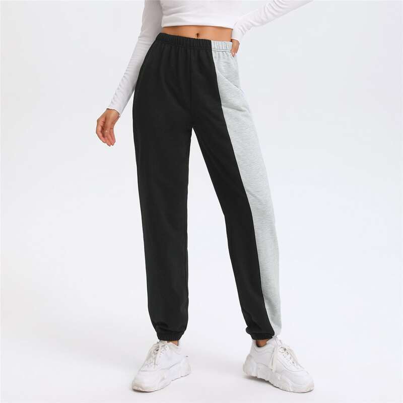 

Colorblock High Waist Joggers, Multicolor