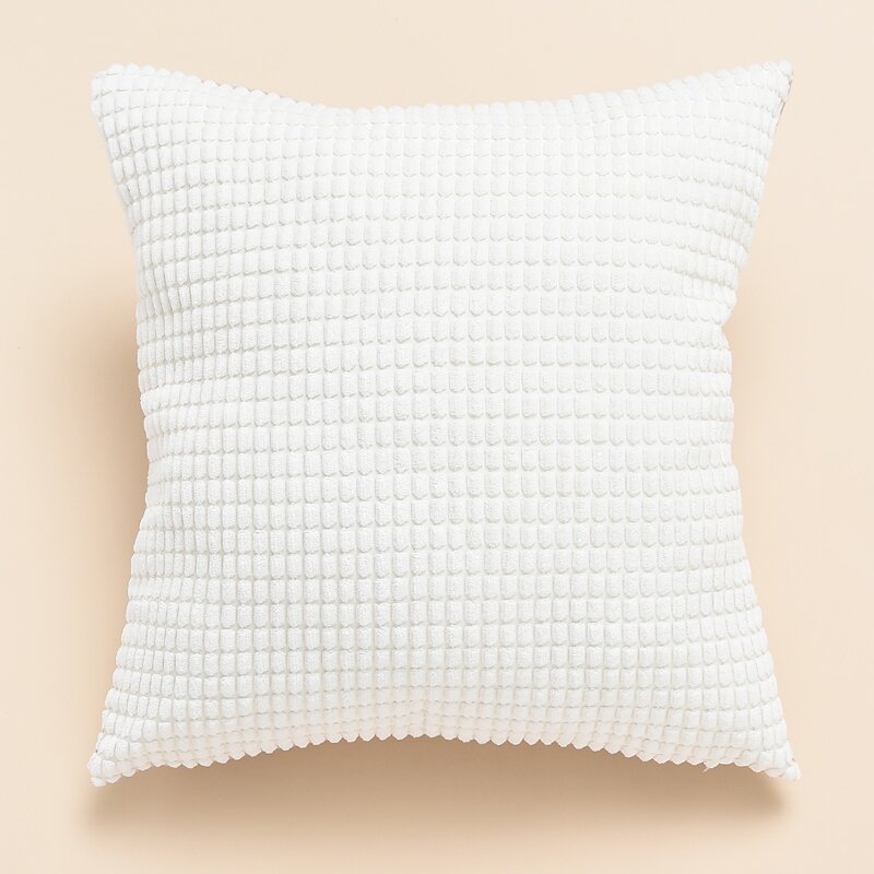 

Solid Color Cushion Cover Without Filler, White