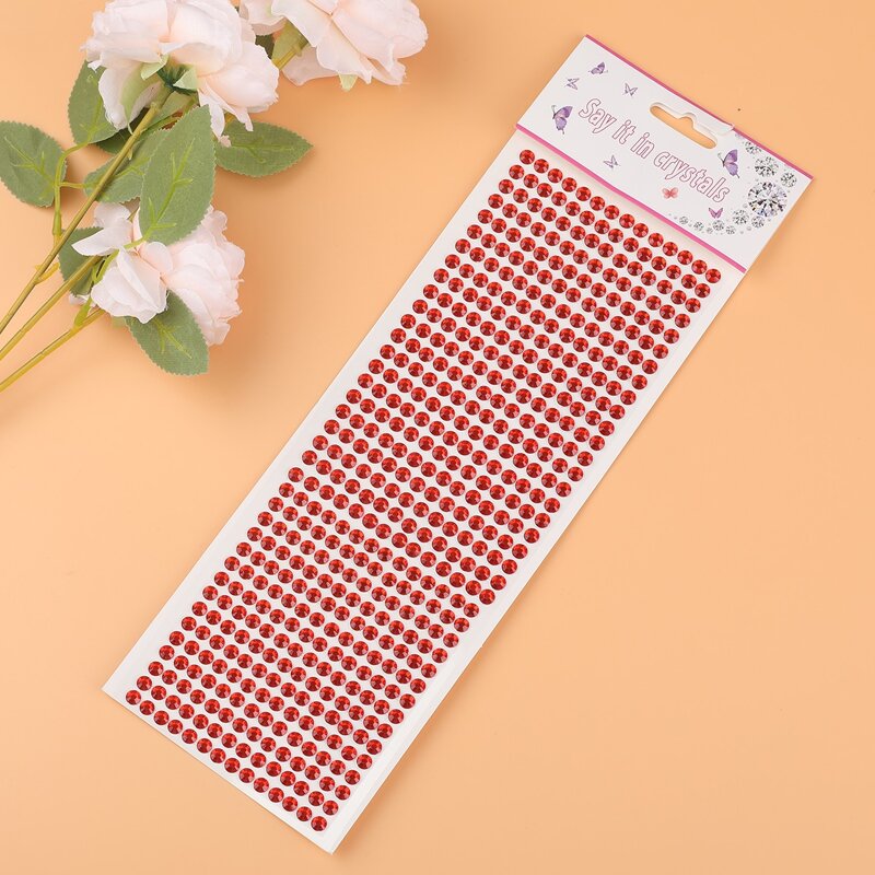 

1sheet DIY Crystal Sticker, Red