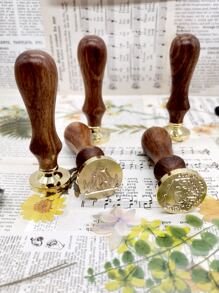 1入組隨機印章頭和1入組木頭手柄