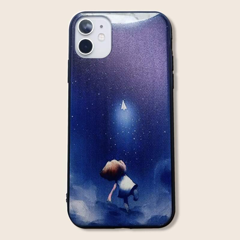 

Cartoon Graphic iPhone Case, Blue