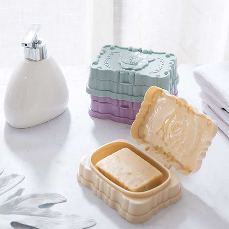 

1pc Random Color Rose Soap Box, Multicolor