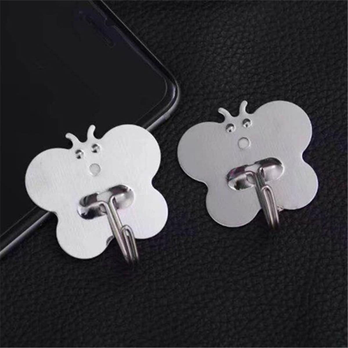 

10pcs Butterfly Shaped Wall Hook, Silver