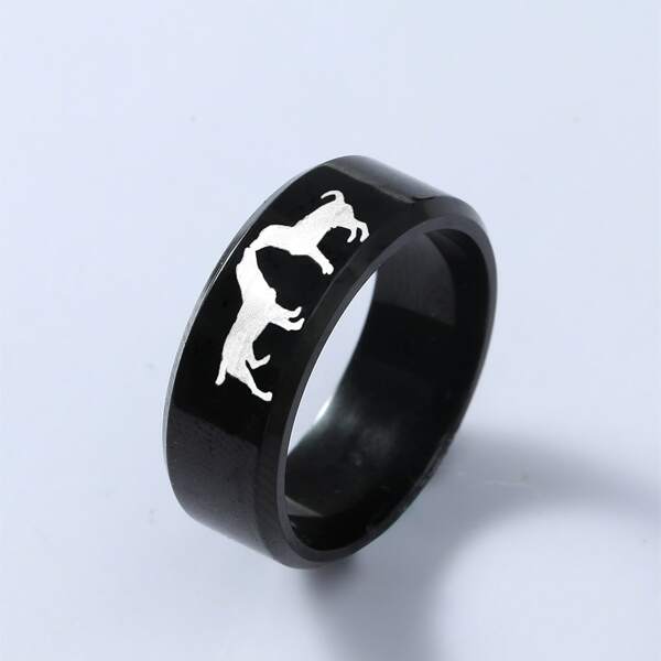 

Men Animal Design Ring, Black