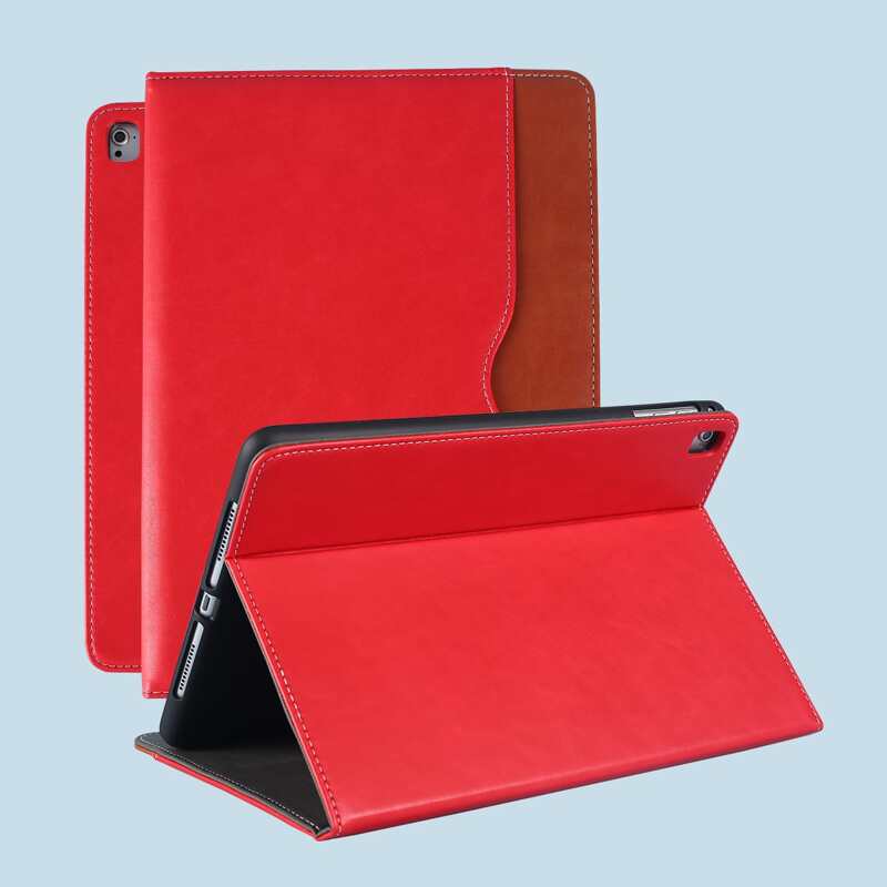 

Colorblock PU Leather iPad Case, Red