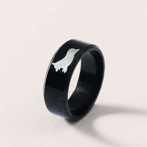 

Men Animal Design Ring, Black