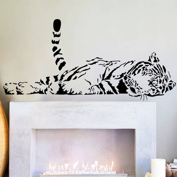 

Tiger Print Wall Sticker, Black