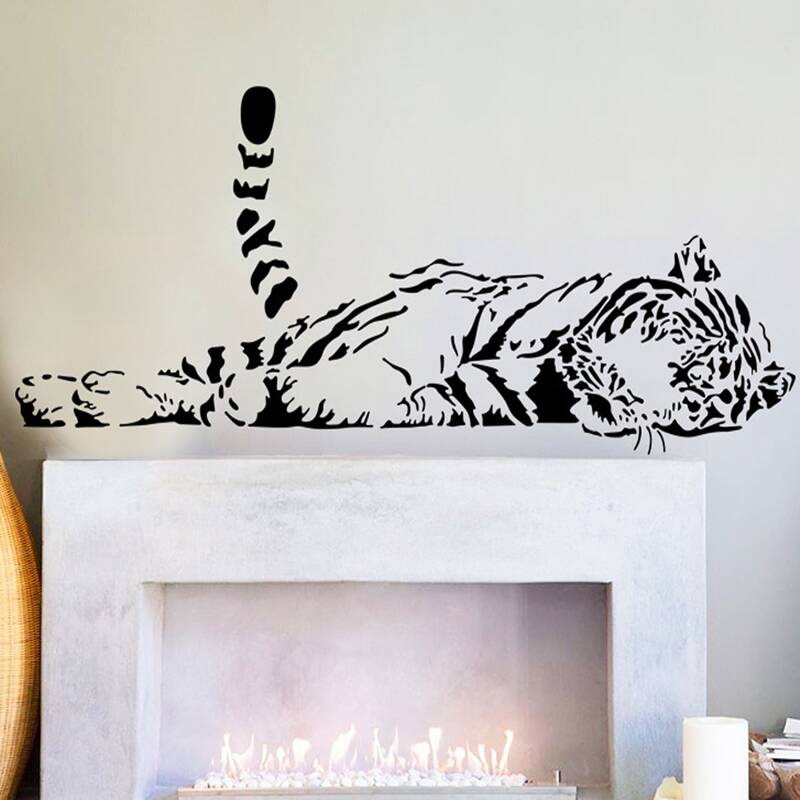 

Tiger Print Wall Sticker, Black