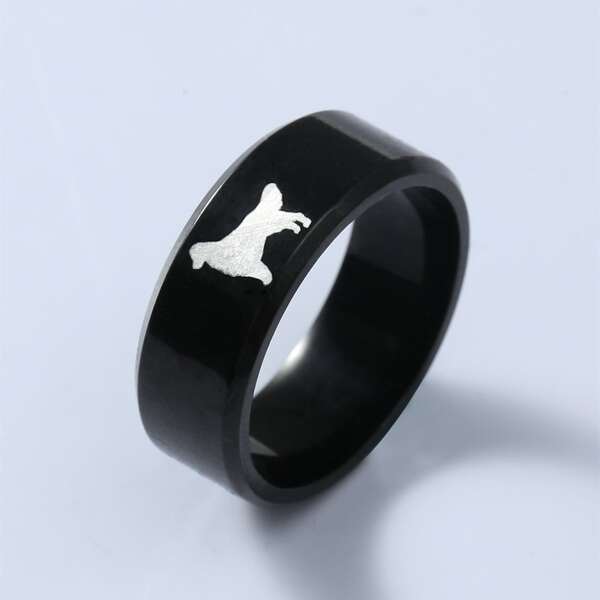 

Men Animal Design Ring, Black