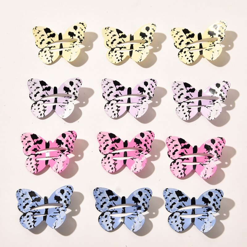 

12pcs Butterfly Design Hair Clip, Multicolor
