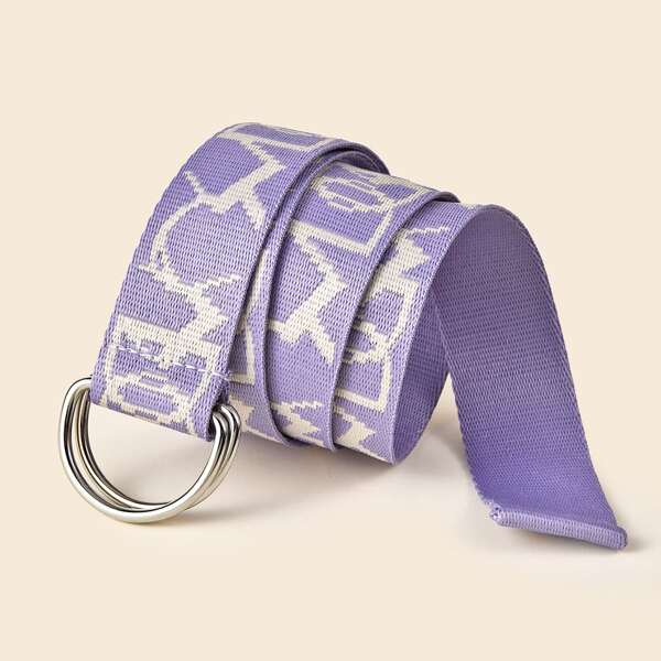 

Metal Buckle Tape Belt, Mauve purple