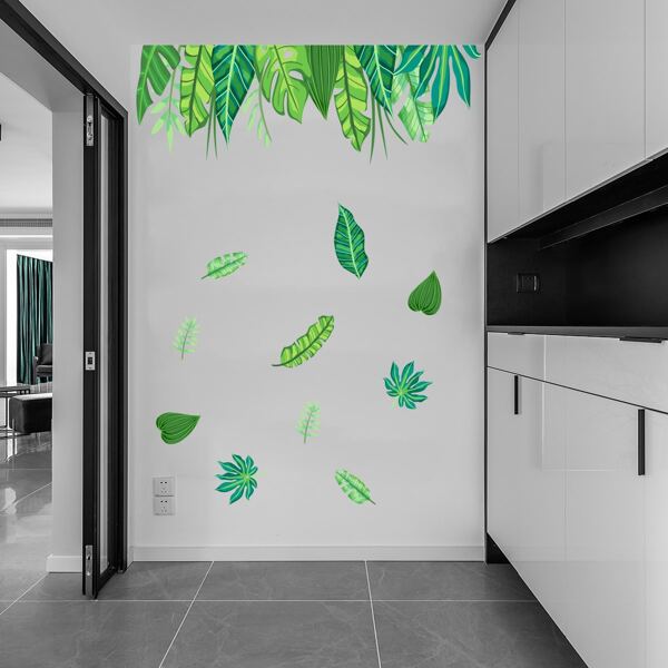 

Leaf Print Wall Sticker, Green