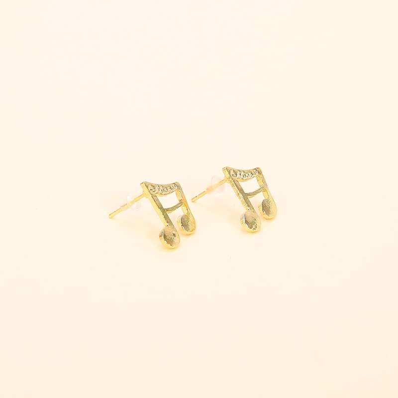 

Music Note Stud Earrings, Gold