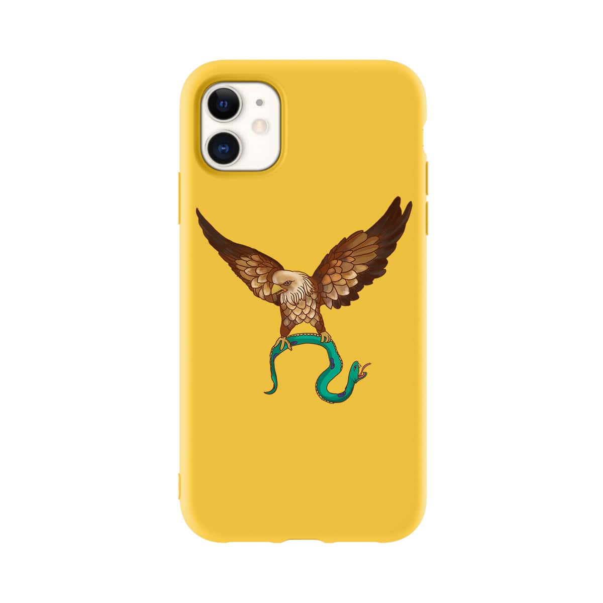 

Eagle & Snake Print iPhone Case, Yellow