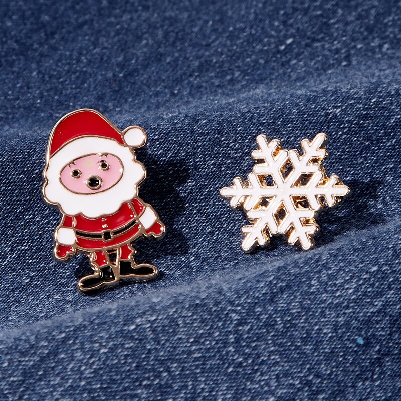 

2pcs Christmas Brooch, Red and white
