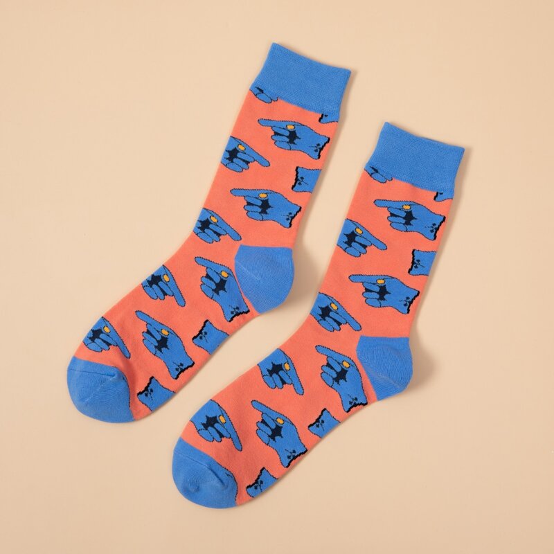 

Guys Hand Print Socks, Multicolor