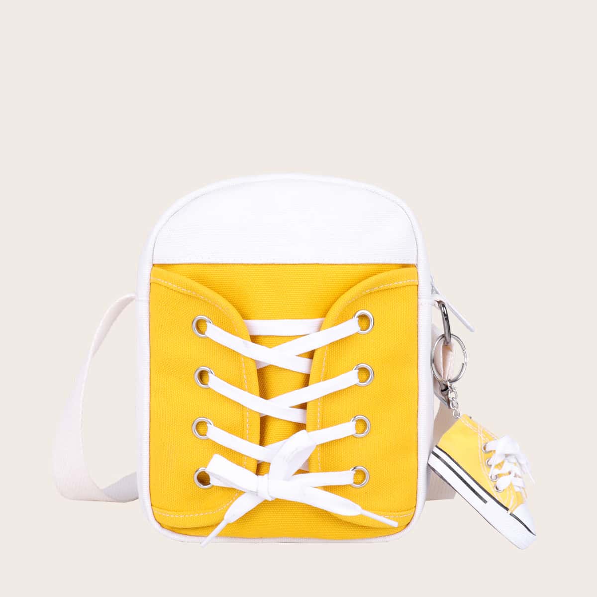 

Canvas Shoes Design Crossbody Bag, Yellow