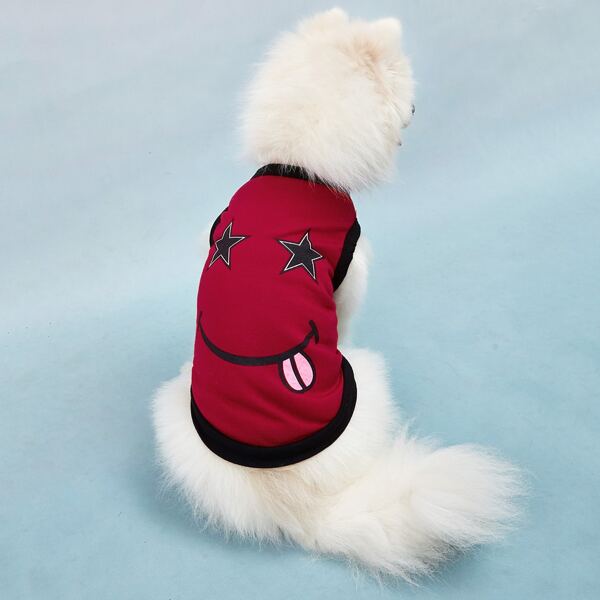 

Star Pattern Dog Tank, Red