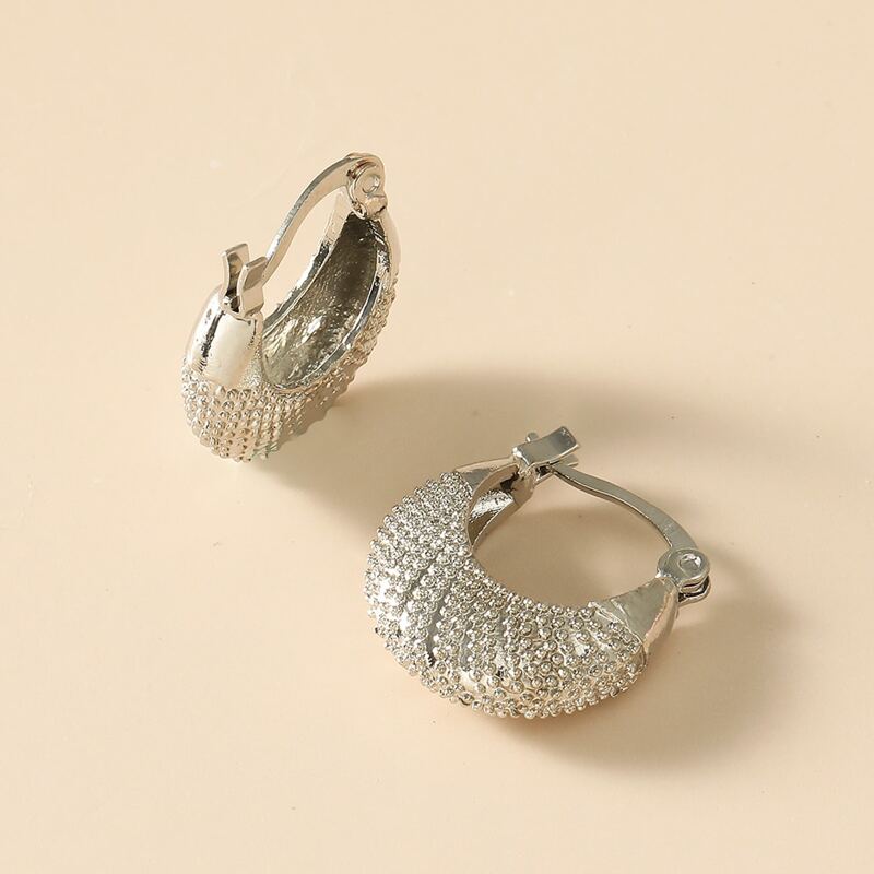

Bag Design Hoop Earrings, Silver