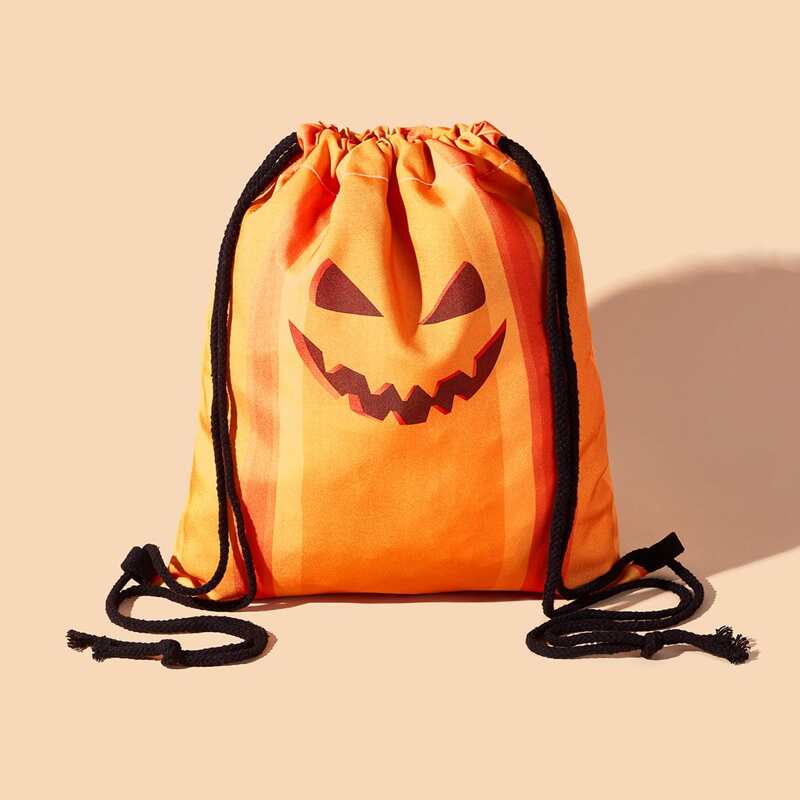 

Halloween Pumpkin Drawstring Backpack, Orange
